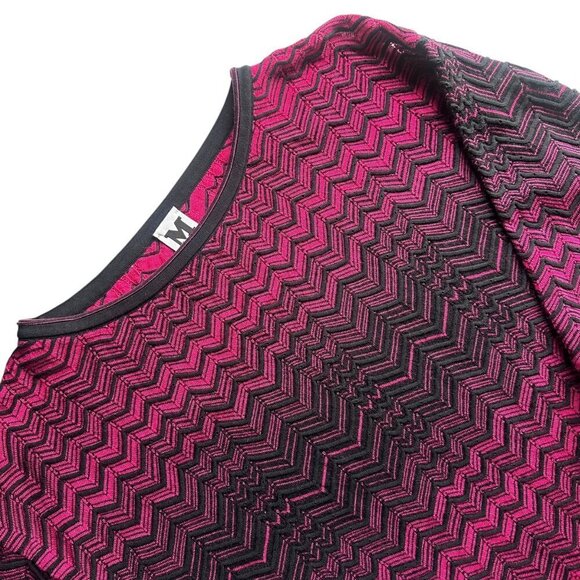 Missoni Womens Zigzag Lightweight Knit Tunic Sweater Size 44 US 8 Fuchsia Black - Picture 9 of 9